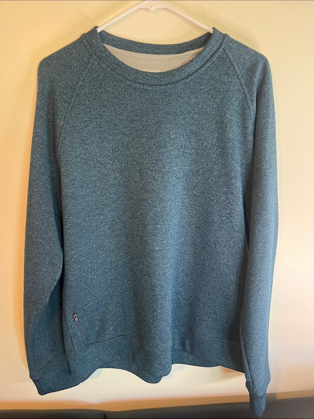 Van Heusen Men's Teal Heather Crewneck Sweater